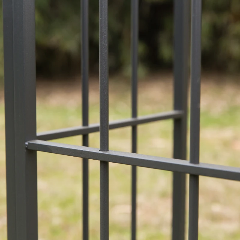 Outsunny 10' x 10' Patio Gazebo, Double Roof Outdoor Gazebo Canopy Shade Shelter with Metal Corner Frame Screen Wall, for Garden, Lawn, Backyard and Deck