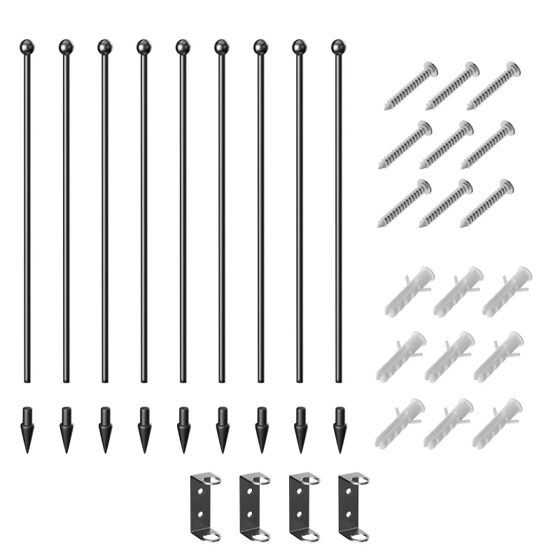 PawHut Dog Fence Outdoor 8 Panels 24" Height Indoor Steel Pet Exercise Pen DIY Design for Small Dogs