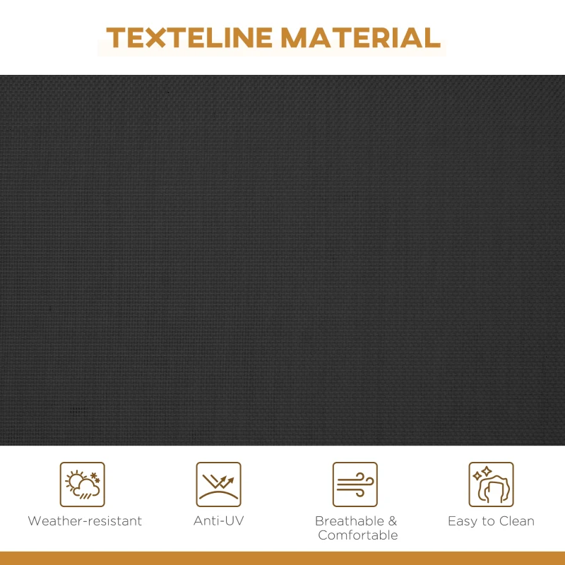 Outsunny 3-Seater Swing Chair Covered Garden Hammock A-Frame Outdoor Porch Glider Sling Seat with Adjustable Canopy Cover, Black