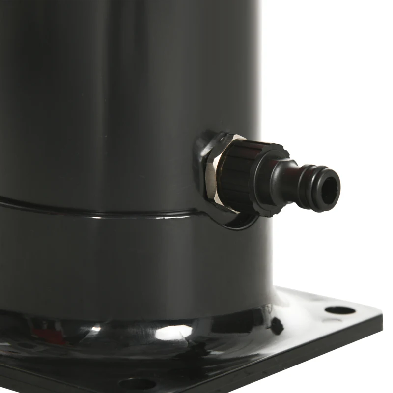 Outsunny 5.3 Gallons Solar Shower with Rotating Rainfall, Temperature Adjustment, 2 Section Outdoor Shower for Backyard, Black