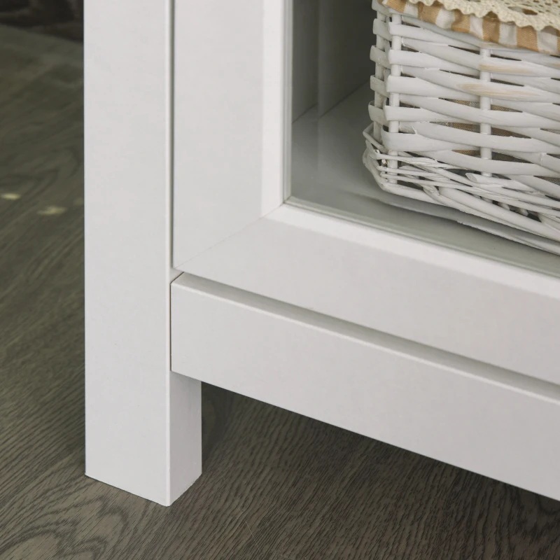 HOMCOM Multifunctional Storage Cabinet Bookcase with Adjustable Shelves Display Rack for Study, Kitchen, Living Room, White
