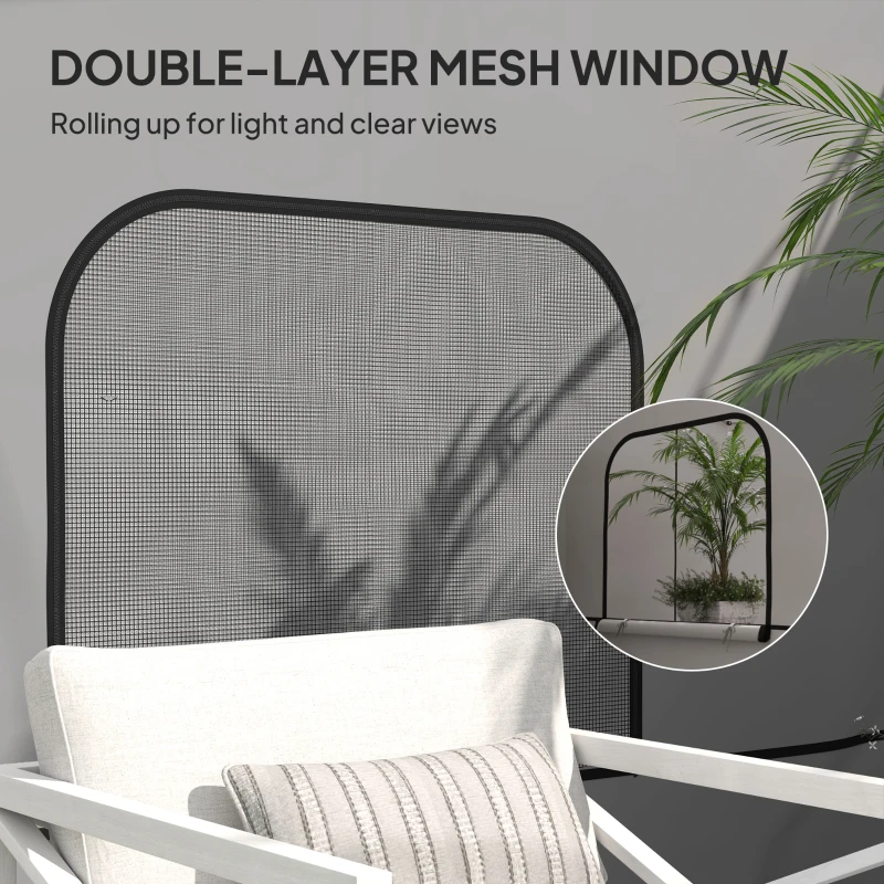 Outsunny Instant Canopy Sidewall with Zipper and Mesh Window for 10 x 10 ft Straight Leg Pop Up Canopies, 2 Pack Sidewall Only