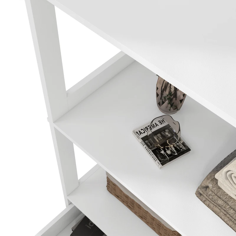 kleankin Farmhouse Bathroom Storage Cabinet, Linen Cabinet with Drawer and Shelves, 23.5" x 13" x 48.5", White