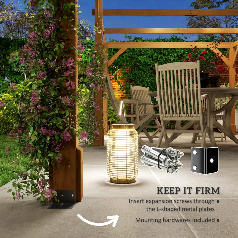 Outsunny 20' x 10' Wood Pergola, Outdoor Gazebo Grape Trellis with Stable Structure for Climbing Plant Support, Dark Brown