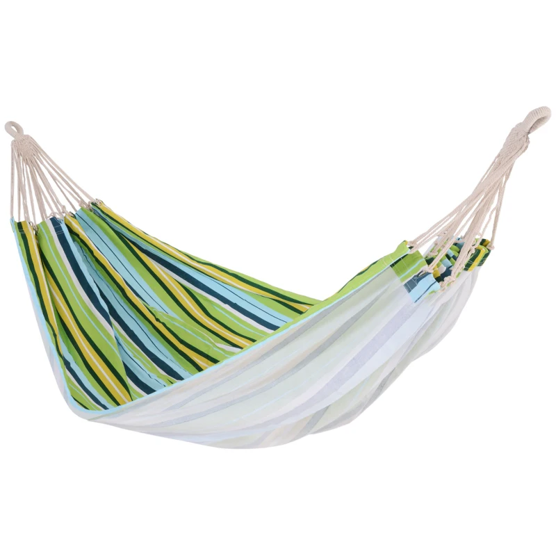 Outsunny Double Hammock, 78"x59" Patio Outdoor Hammock, Bed Sun Bed Lounge Garden Camping Hiking Furniture, Green