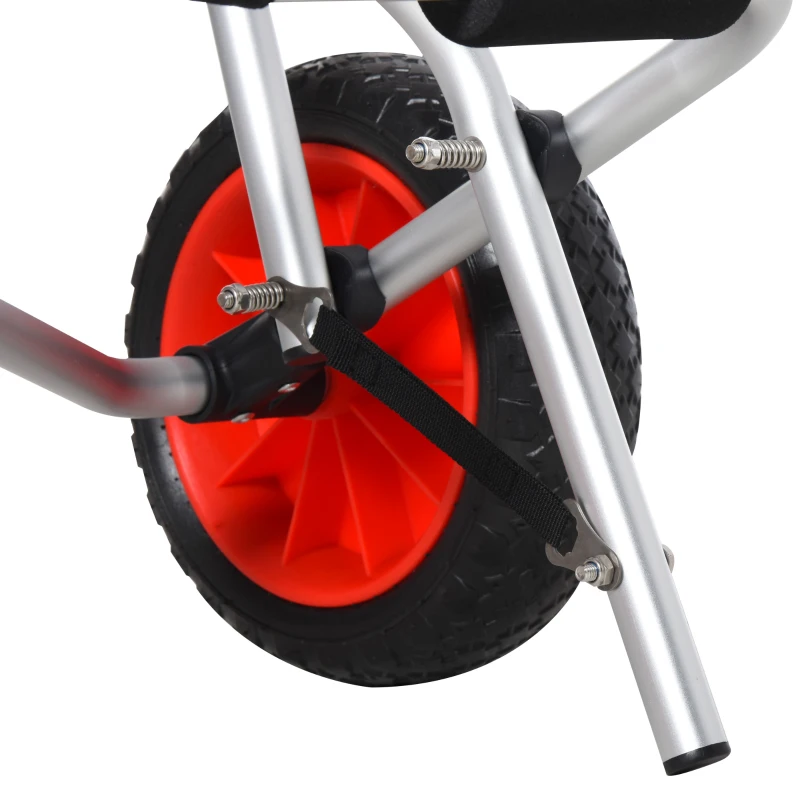 Soozier Foldable Kayak Cart, Aluminum Boat Canoe Carrier Tote Dolly Trolley Transport Trailer NO-Flat Wheel Silver