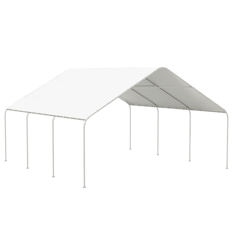 Outsunny 19' x 19.5' Carport, Portable Garage and Patio Canopy Tent, Anti-UV Cover for Car, Truck, Boat, Catering, Wedding