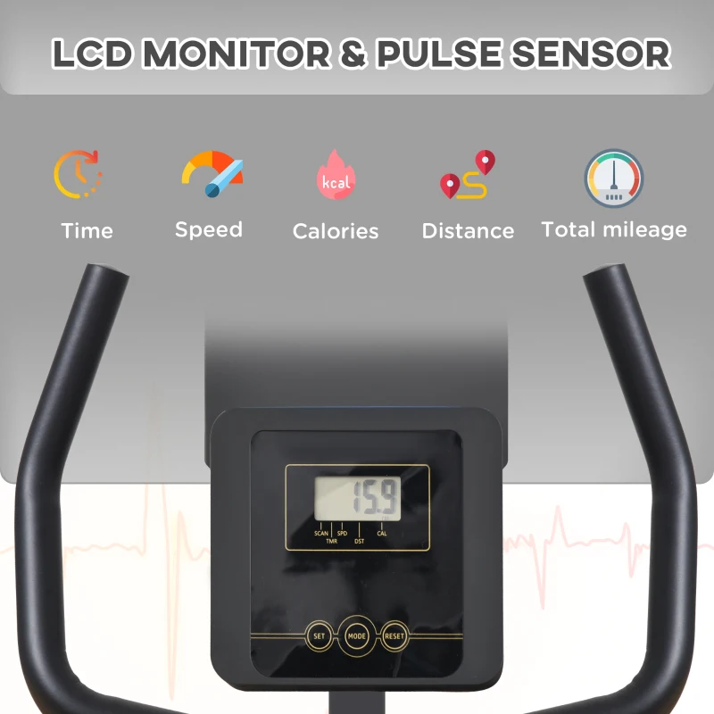 Soozier Folding Exercise Bike with Arm Workout Bands, Magnetic Resistance Foldable Stationary Bike with Phone Holder