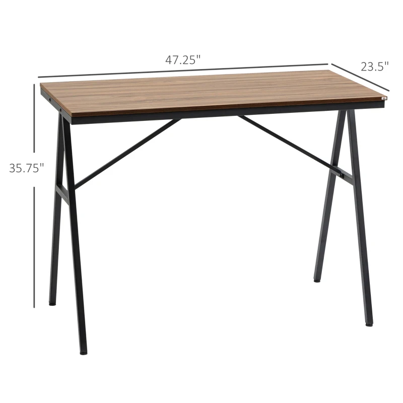 HOMCOM Industrial Bar Table with Steel Frame, Counter Height Table Pub Table for Kitchen Dining Room Cafe, Brown/Black
