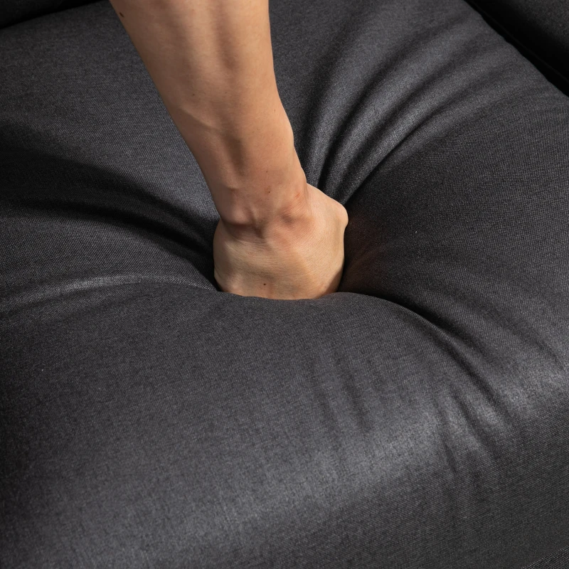 HOMCOM 2 Seater Reclining Chair, Loveseat Recliner Sofa with Footrest and Split Backrest, Dark Grey