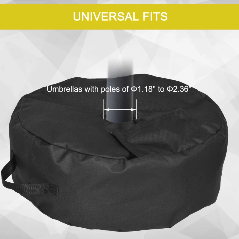 Outsunny 19" Round Patio Umbrella Base Weight Sand Bag Weather Resistant Garden Parasol Weight Base Stand Holder Weights  w/ Scoop Up 88lbs Black