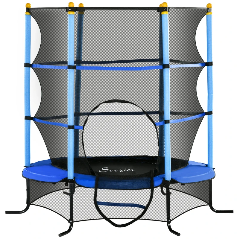 Soozier 5Ft Trampoline for Kids with Safety Enclosure Net, for 3-10 Years, Blue
