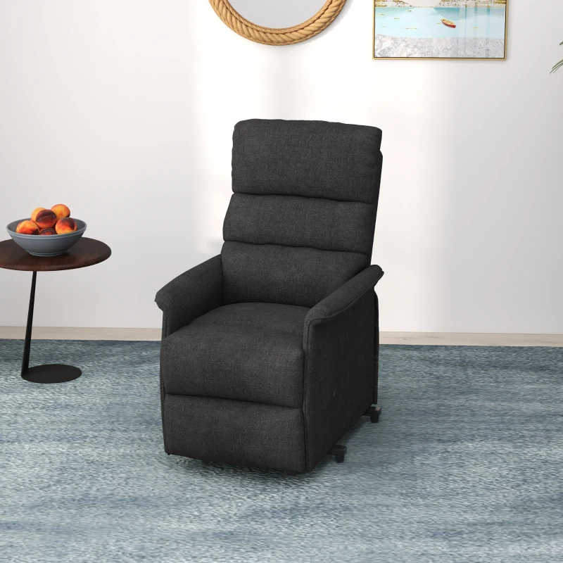 HOMCOM Power Lift Chair for Seniors, Electric Lift Recliner Chair with Remote Control, Side Pockets for Living Room, Black
