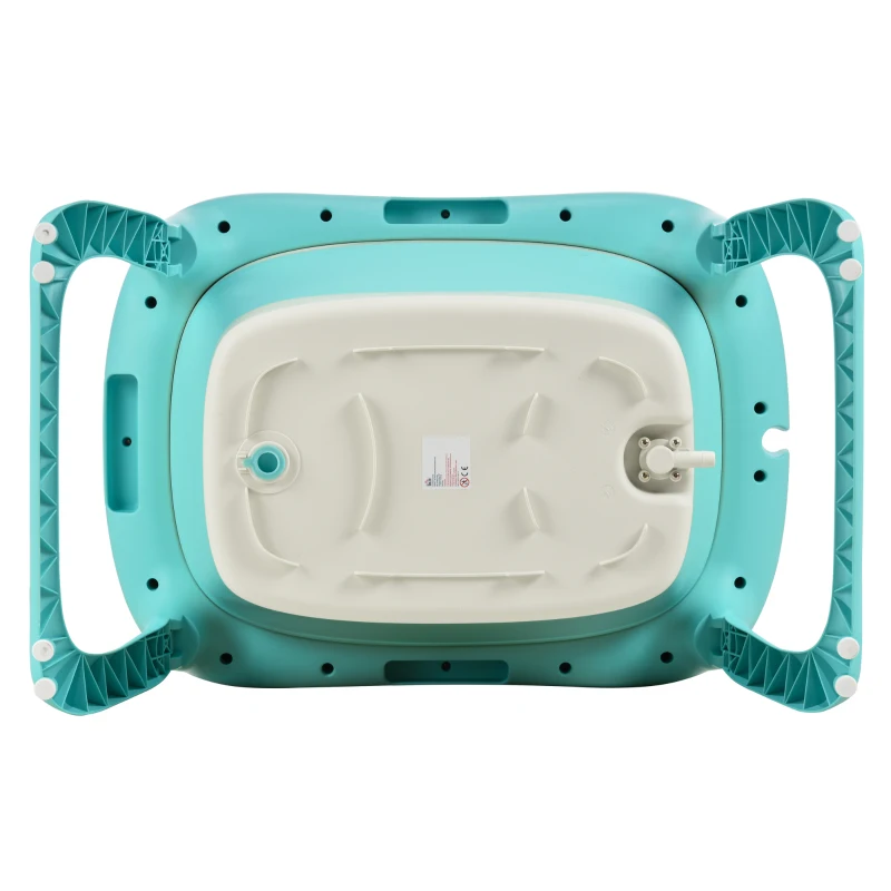 Qaba 4-IN-1 Folding Baby Bathtub 4pcs Esthetic Basin with Sucker Seat Non-Slip Support Safer Portable, Green