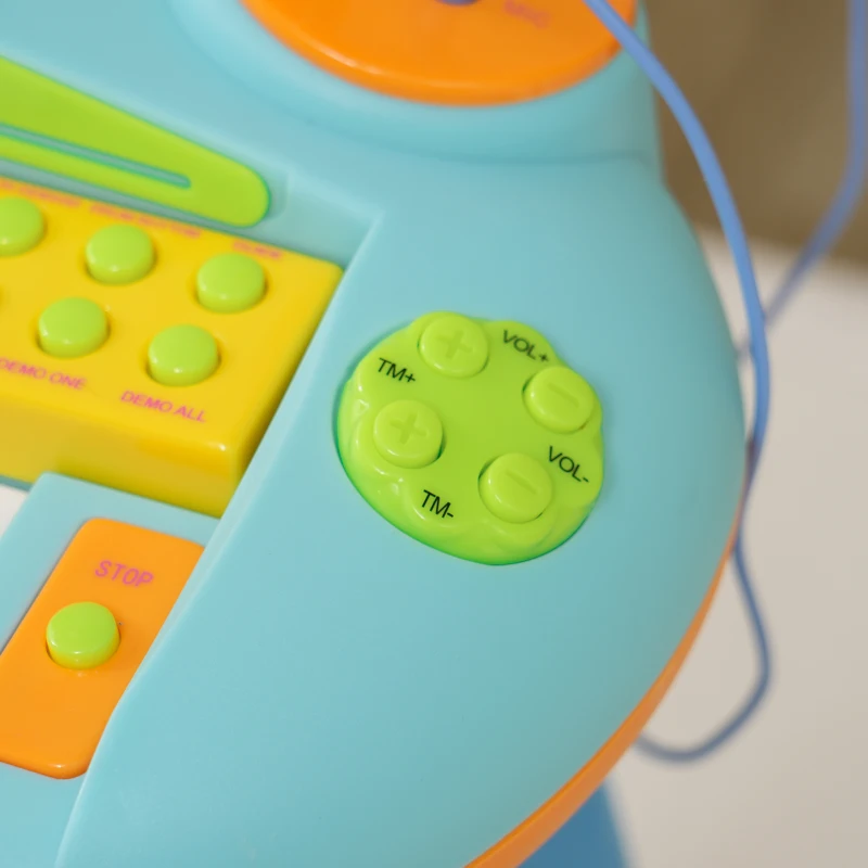 Qaba 37 Key Kids Piano Keyboard with Microphone, Stool, for 3-6 Years, Blue