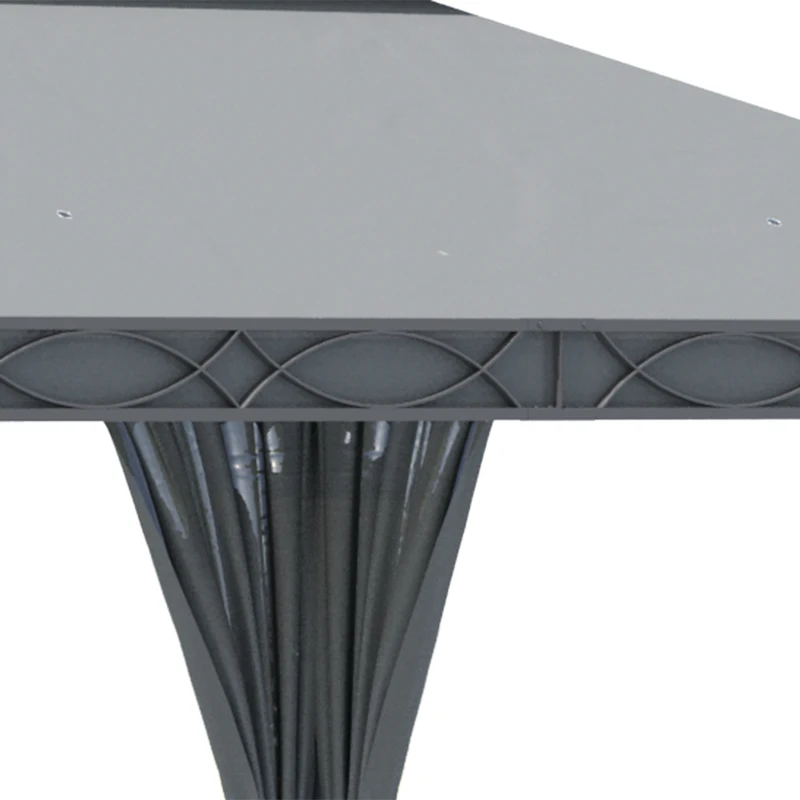 Outsunny 10'x13' Soft-top Patio Gazebo Double-Tiered covered Steel Gazebo with Curtain, Grey