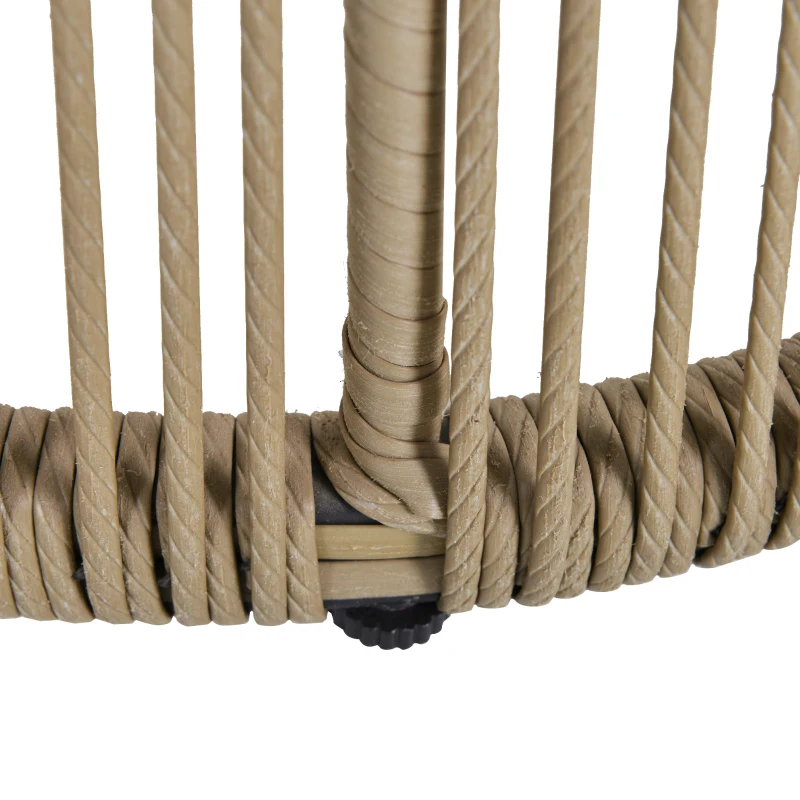 Outsunny 3 Pieces Wicker Patio Furniture Set, Rattan Bistro Set with Coffee Table and Cushions, Outdoor Conversation Set for Garden, Porch, Balcony, Coffee and White