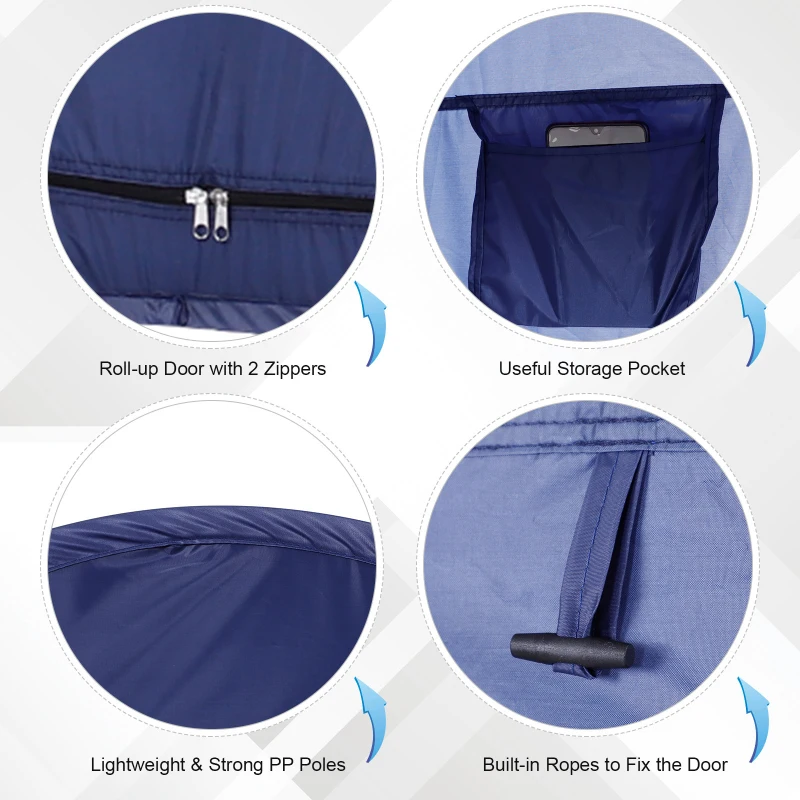 Navy Blue Popup Shower Tent - Portable Changing Room