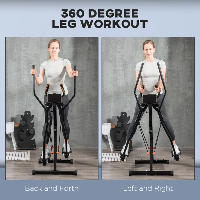 Soozier Gazelle Glider Air Walker Exercise Machine Elliptical Trainer with Four Resistance Levels, LCD Monitor, Heart Rate Sensor, Two Wheels