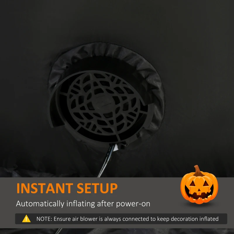 HOMCOM 9ft Inflatable Halloween Decoration Pumpkin Head Ghost, Blow-Up Outdoor LED Display for Lawn, Garden, Party