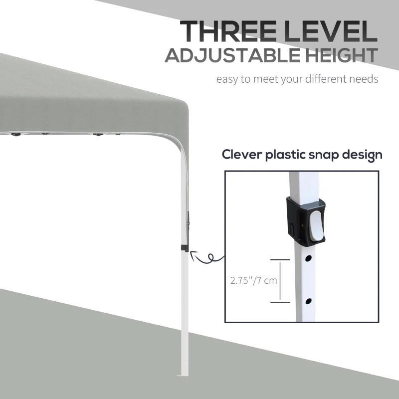 Outsunny 10' x 10' Pop Up Canopy Tent with Sand Bags, UPF 50+ Instant Sun Shelter, Tents for Parties, Height Adjustable, with Wheeled Carry Bag, for Outdoor, Garden, Patio, Grey