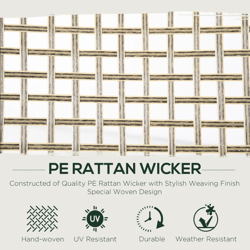 Outsunny 7 Pieces Wicker Patio Dining Set Outdoor Furniture Set with Removable Cushions, Glass Top Dining Table, PE Rattan Conversation Set for Garden Poolside Backyard, Black