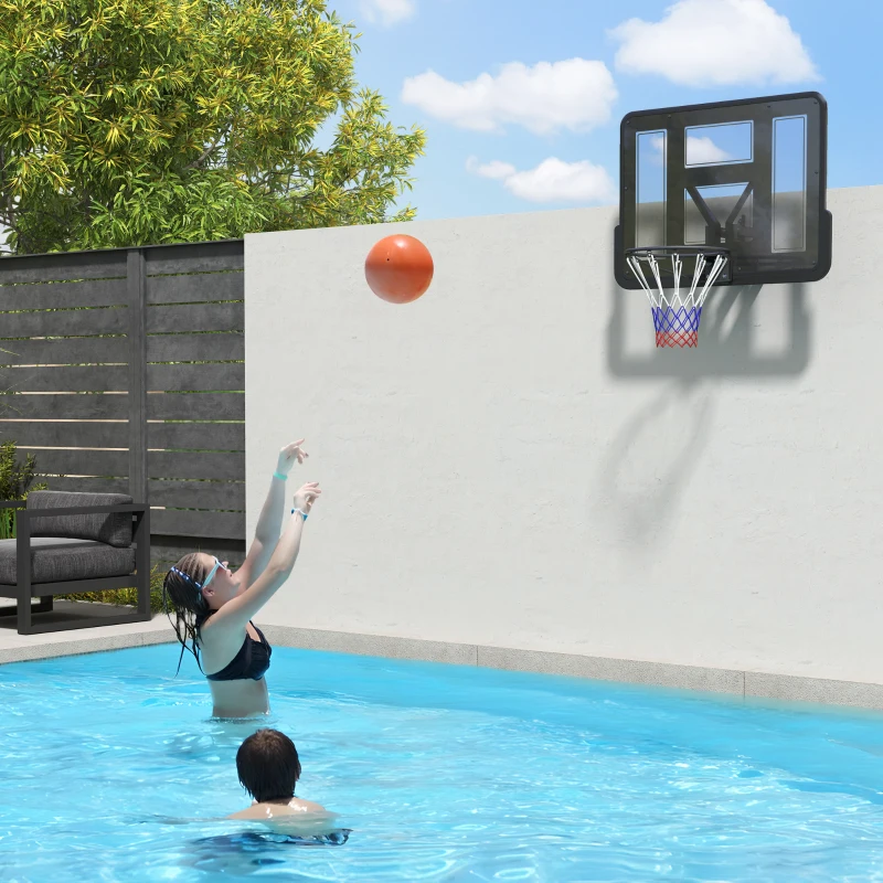 Soozier Wall Mounted Basketball Hoop, Basketball Goal Combo Kit with 43" Reinforced Shatter Resistant Backboard and All Weather Net for Indoor or Outdoor Use