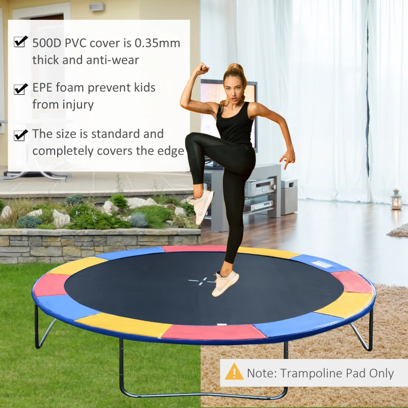 Soozier 14FT Trampoline Pad ⌀168" Replacement Jump Bounce Colorful