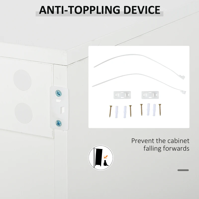 HOMCOM Kitchen Sideboard Storage Cabinet, Modern Coffee Bar with Push-Open Design and 2 Drawers for Living Room, White