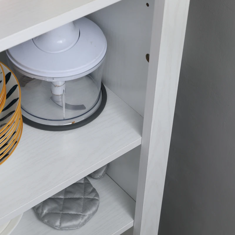 HOMCOM 48" Farmhouse Kitchen Pantry Storage Cabinet with Barn Door, Kitchen Pantry Cabinet with Adjustable Shelves, White