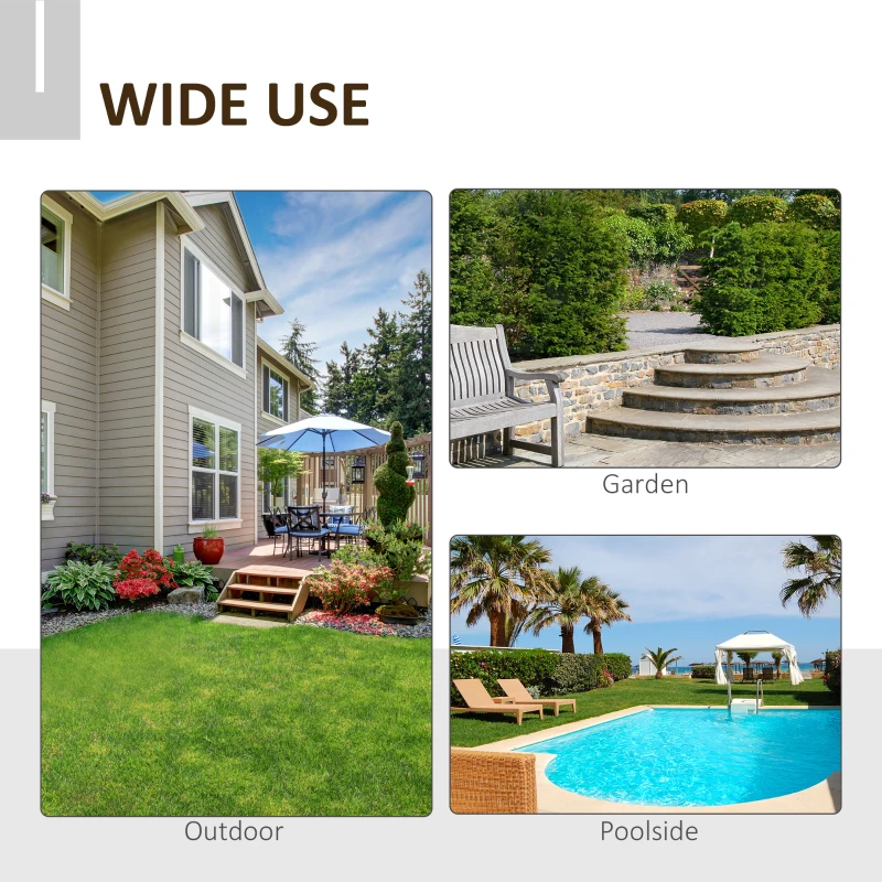 Outsunny Foldable Dining Table, Square Wood Side Table, Portable Bistro Table with Umbrella Hole for Outdoor Patio, Garden or Backyard, White