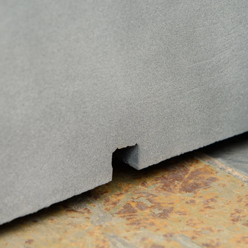 Outsunny Outdoor Propane Fire Pit Table Faux Grey Ledge Stone 42-inch Square Fire Table, 50,000BTU Auto Ignition Gas Firepits with Protective Cover, Lava Rocks, CSA Certification for Outdoor, Grey