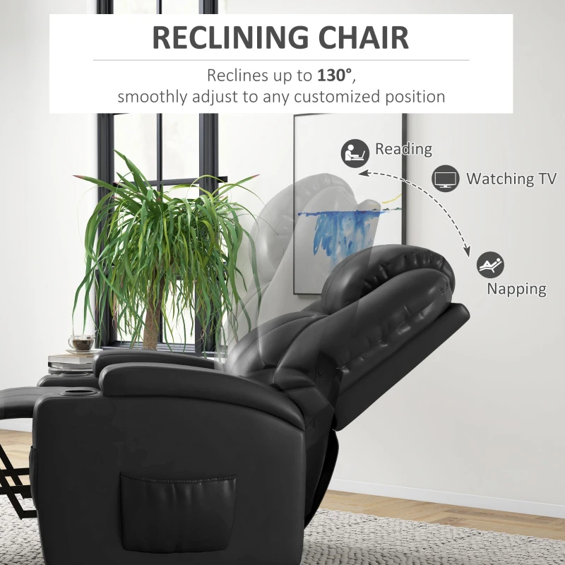 HOMCOM Power Recliner, Electric Lift Chair for Elderly with Footrest, Remote Control, Side Pockets and Cup Holders, Grey
