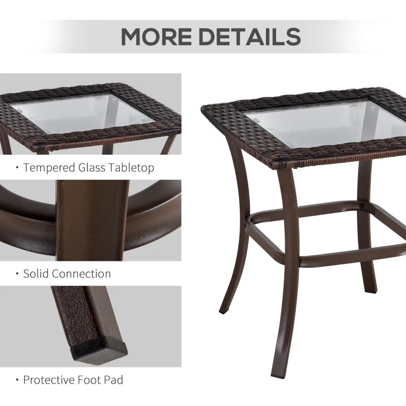 Outsunny 3 Pieces Patio Wicker Rocking Chair Set,  Outdoor PE Rattan Bistro Set Conversation Rocker Set with 2 Chairs 1 Coffee Table for Backyard, Deck, Poolside, Cream White