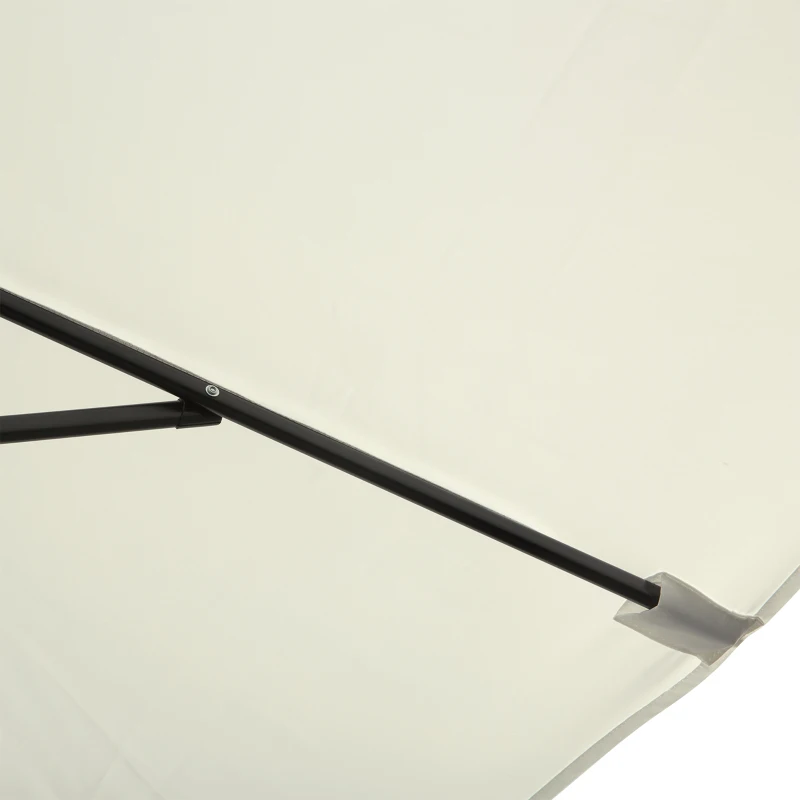 Outsunny 6.5x10ft Rectangle Aluminum Tilt Patio Umbrella, Garden Market Parasol, Outdoor Sunshade Canopy with Crank, Cream White