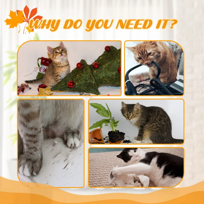 Pawhut Floor to Ceiling Cat Tree with Adjustable Height 80"- 95