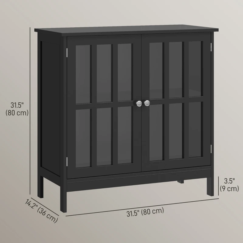 kleankin Kitchen Buffet Cabinet with 2 Doors, Modern Sideboard for Dining Room, Hallway, Living Room, Black