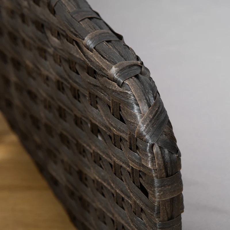 PawHut Rattan Pet Sofa for Large & Medium Dogs, Indoor & Outdoor Raised Wicker Dog Bed, Cat Couch, with Soft Washable Cushion, Charcoal Grey