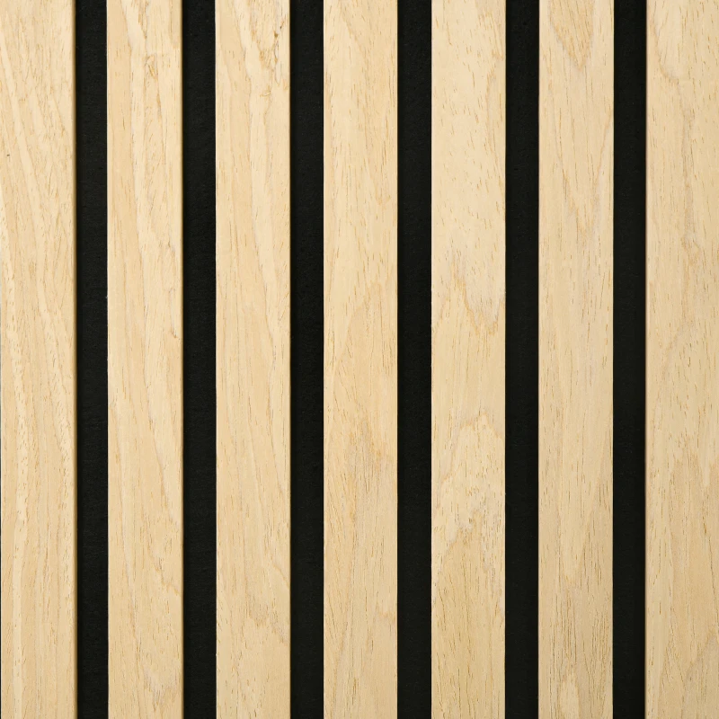 HOMCOM 24"x24" Wood Panels for Wall, 4 Pack Acoustic Panels, Sound Absorbing Slat Wall For Interior Wall Decor, Home, Oak