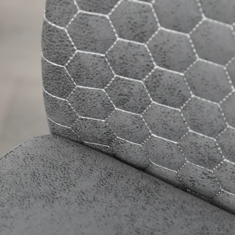 HOMCOM Set of 2 Dining Chairs High Back Accent Chair for Dining Room, Living Room with Bent Metal Base, Grey