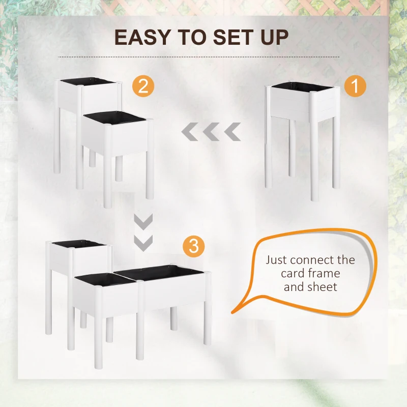 Outsunny 46'' x 34'' x 33'' Elevated Planter Box with Legs, DIY Wooden Raised Garden Bed with Non-woven Liner, Freestanding Plant Stand for Vegetables, Herb and Flowers