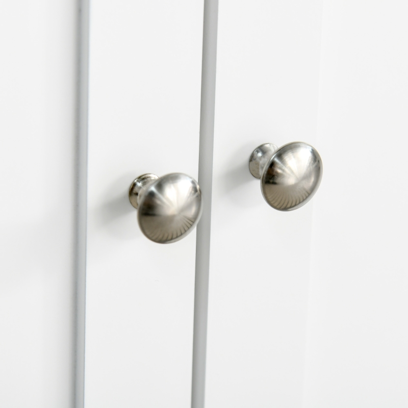 kleankin Bathroom Floor Storage Cabinet Freestanding Wooden Storage Organizer with Drawer Doors Adjustable Shelves for Living Room Kitchen Hallway White