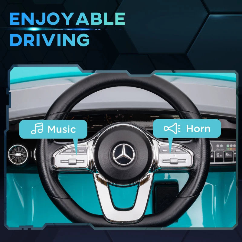 Qaba Mercedes-Benz AMG Licensed 12V Ride on Car, Kids Electric Car with Remote Control, Spring Suspension, Light Blue