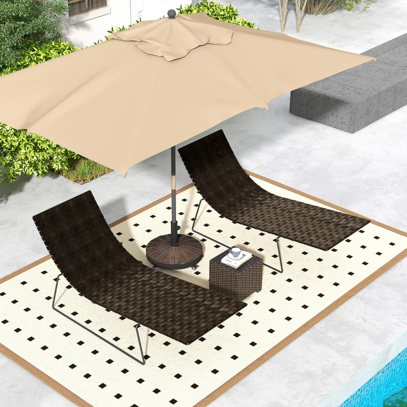 Outsunny 20.5" Round Parasol Base Resin Patio Umbrella Base Garden Parasol Holder Outdoor Offset Weight Stand with Wheels Bronze