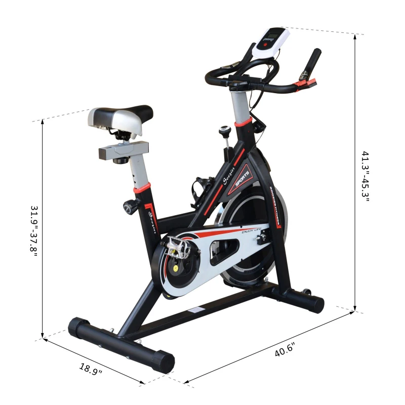 Soozier Upright Stationary Exercise Bike Indoor Fitness Cycling Bicycle Cardio Workout  Training Bike w/ Adjustable Resistance LCD Monitor Phone Holder Black