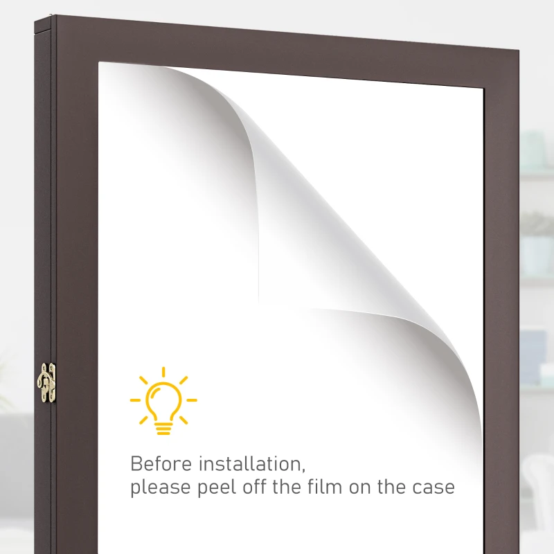 HOMCOM 24" x 32" Hockey Jersey Frame, Jersey Shadow Box for Basketball Football Baseball, Brown