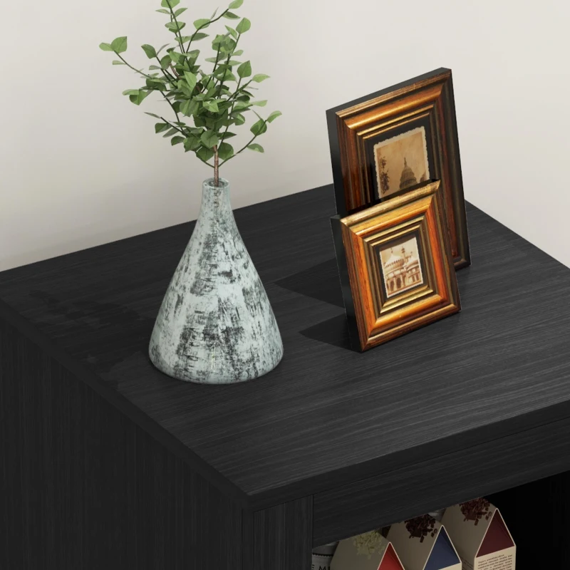 HOMCOM Kitchen Pantry Storage Cabinet with Adjustable Shelves, Small Storage Cabinet with Door and Shelves, Black