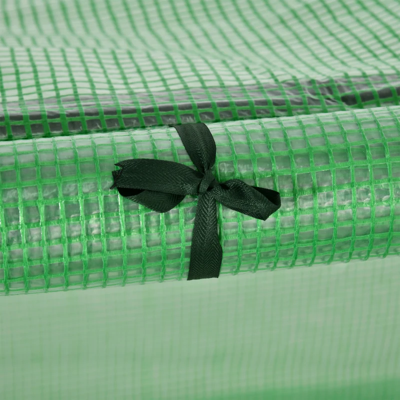 Outsunny 9.7' x 3.3' x 2.5' Mini Tunnel Greenhouse with PE Cover Garden Green Grow Shed with Steel Frame Zipped Doors, Dark Green