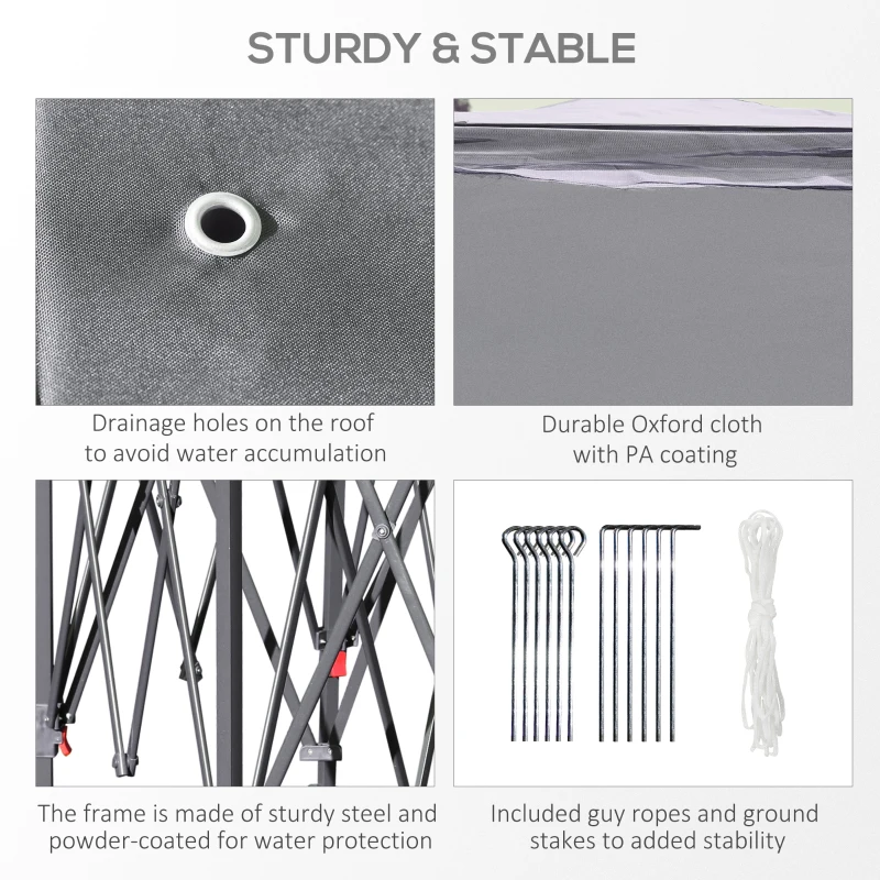 Outsunny 11' x 13' Pop Up Gazebo Canopy Tent with Zippered Mesh Sidewalls and Carrying Bag, Event Tent Shelter for Patio Garden Backyard, Gray