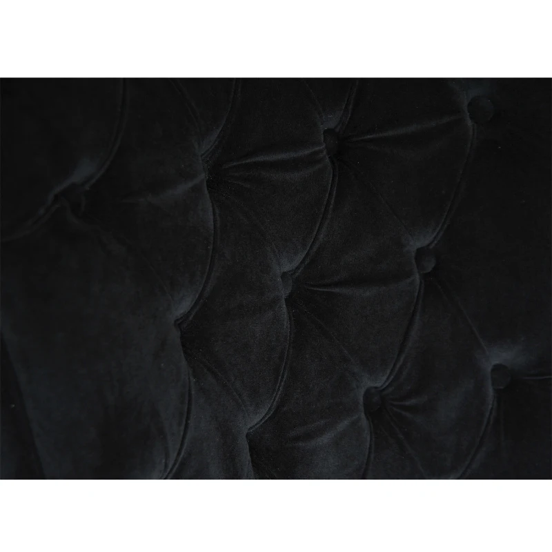 HOMCOM 45" Tufted High Back Velvet Accent Chair Living Room Soft Padded Couch Lounge (Black)